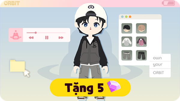 Gói Hoodie bạn trai ORBIT đen