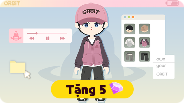 Gói Hoodie bạn trai ORBIT hồng