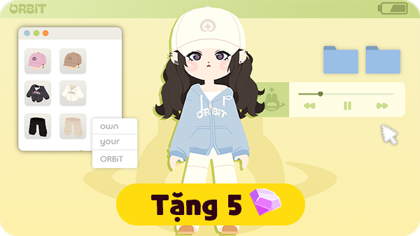 Gói Hoodie bạn gái ORBIT xanh da trời